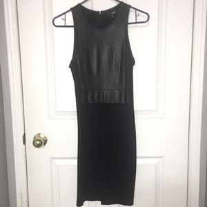 Aritzia black dress, faux leather top detail. Size small. Excellent condition